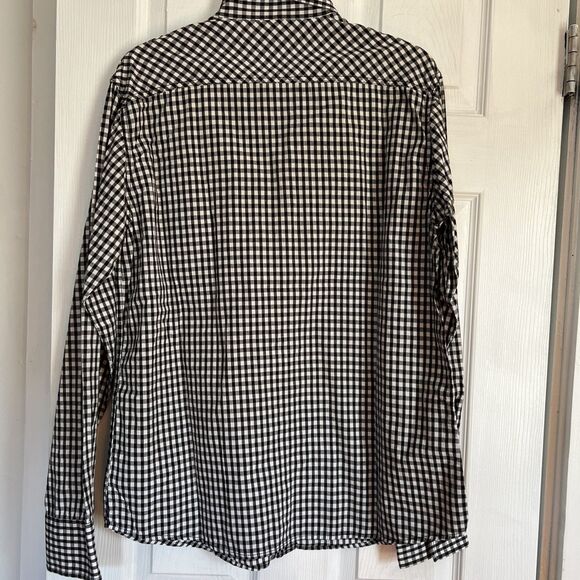 Eighty Eight Platinum Mens Shirt Medium Black White Checks Cotton NWOT Button - Picture 6 of 11